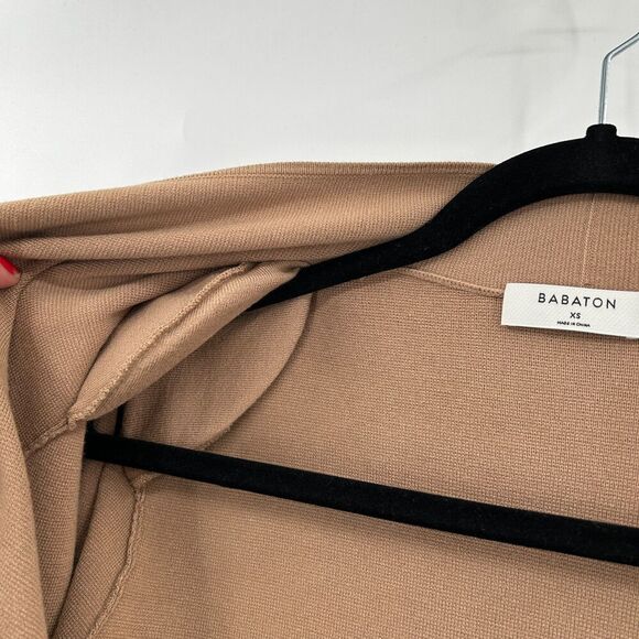 ARITZIA Babaton Camel Brown Long Duster Shoulder Pad Knit Cardigan Sweater XS - Picture 6 of 8